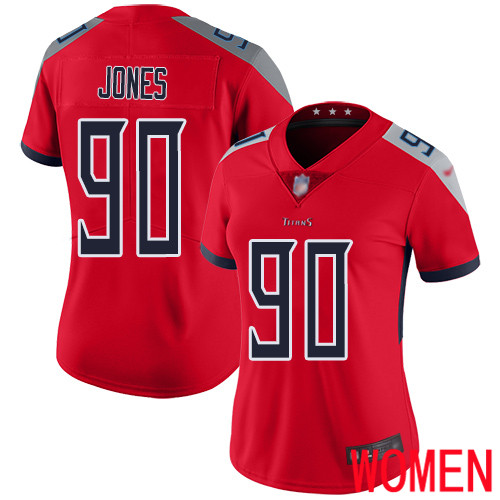 Tennessee Titans Limited Red Women DaQuan Jones Jersey NFL Football #90 Inverted Legend